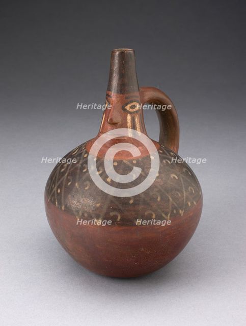Single Spout Bottle with Modeled Face on Neck, A.D. 700/1000. Creator: Unknown.