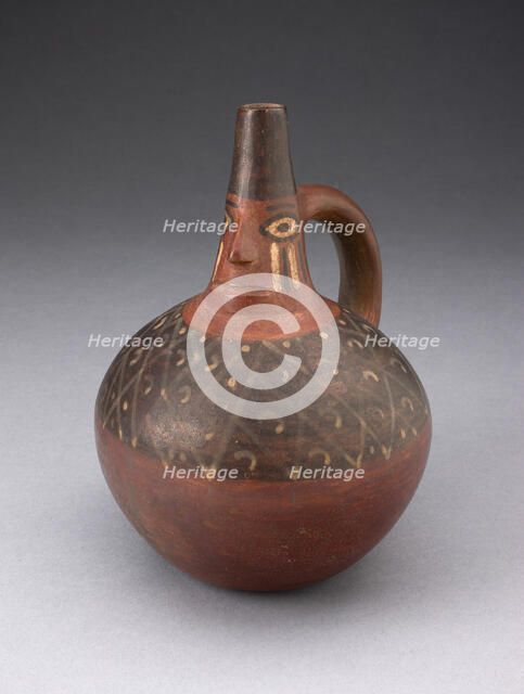 Single Spout Bottle with Modeled Face on Neck, A.D. 700/1000. Creator: Unknown.