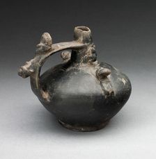 Single Spout Strap Vessel with Attached Molded Figures, A.D. 1000/1476. Creator: Unknown