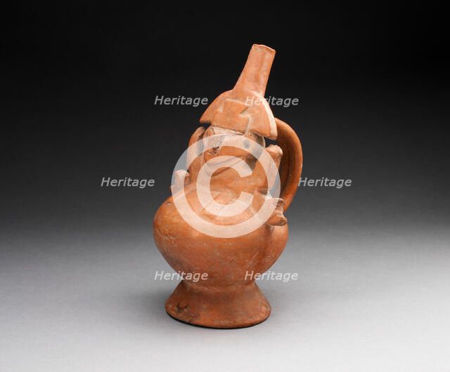 Single Spout Vessel with Molded Abstract Figure, A.D. 1000/1476. Creator: Unknown.