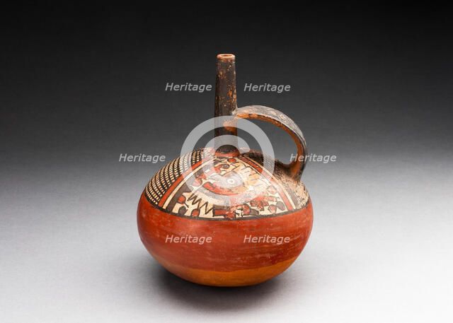 Single-Spout Vessel Depicting an Abstracted Figure and Net Pattern, 180 B.C./A.D. 500. Creator: Unknown.