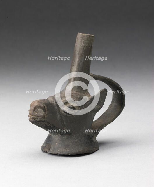 Single Spout Vessel in the Form of the Head of a Llama, A.D. 1000/1400. Creator: Unknown.