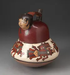 Single Spout Vessel in the Form of a Female with Abstract Insects in Lower Row, 180 B.C./A.D. 500. Creator: Unknown