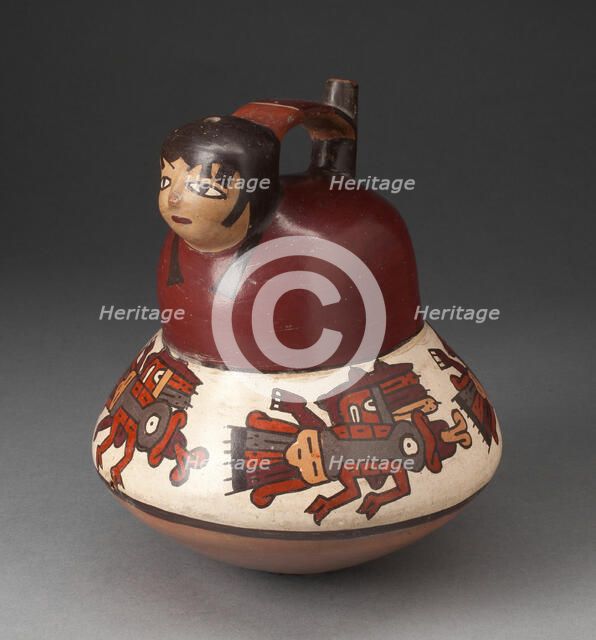 Single Spout Vessel in the Form of a Female with Abstract Insects in Lower Row, 180 B.C./A.D. 500. Creator: Unknown.