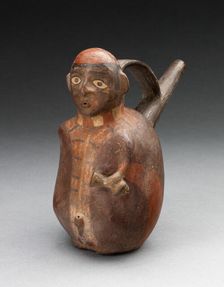 Single-Spout Vessel in the Form of a Figure Holding a Jar, A.D. 600/1000. Creator: Unknown