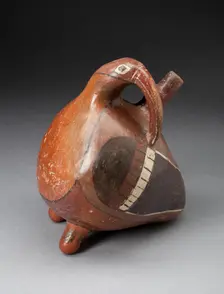 Single Spout Vessel in the Form of a Long-Beaked Bird with Turned Head, 180 B.C./A.D. 500. Creator: Unknown