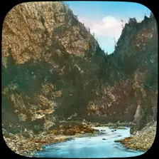 Sindh River, passing the crags below Sonamarg, Kashmir, India, late 19th or early 20th century