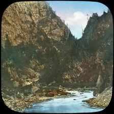 Sindh River, passing the crags below Sonamarg, Kashmir, India, late 19th or early 20th century