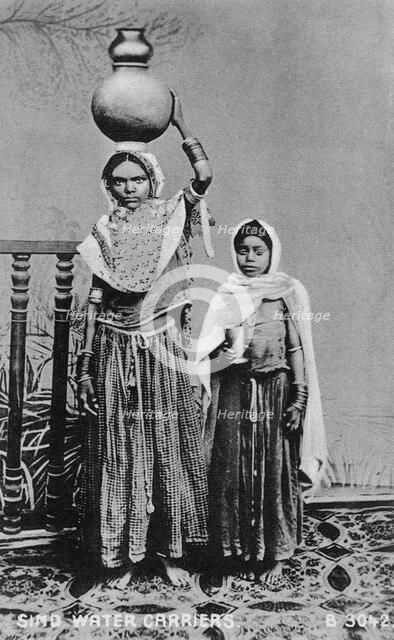 Sindh water carriers, India, 1917. Artist: Unknown