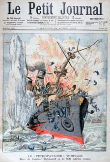Sinking of the Russian battleship Petropavlosk Russo-Japanese War, 13th April 1904