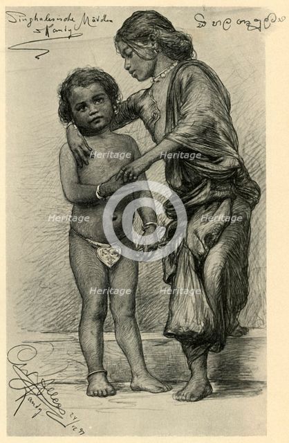 Sinhalese girls, Kandy, Ceylon, 1898. Creator: Christian Wilhelm Allers.