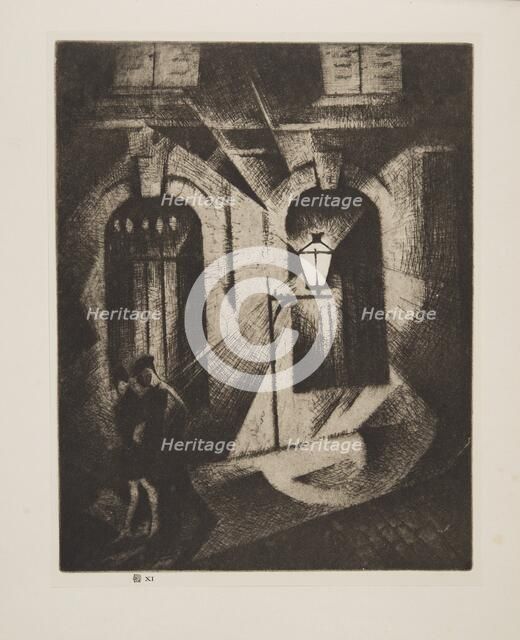 Sinister Paris Night, pub. 1929. Creator: Christopher Richard Wynne Nevinson (1889 – 1946) .
