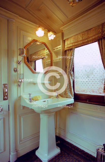 Sink, Royal Coach, National Railway Museum, York, North Yorkshire. Creator: Tony Evans.