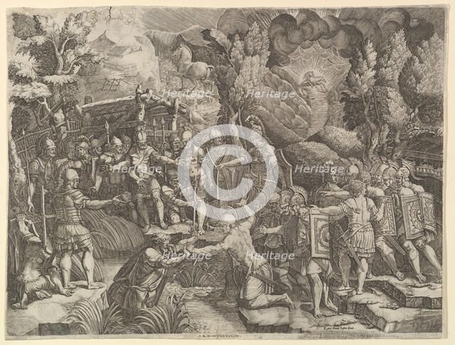 Sinon Deceiving the Trojans, mid-1540's. Creator: Giorgio Ghisi.