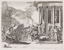 Sinorix being carried from the temple after being poisoned, 1650-1700. Creator: Attributed to Arnold van Westerhout