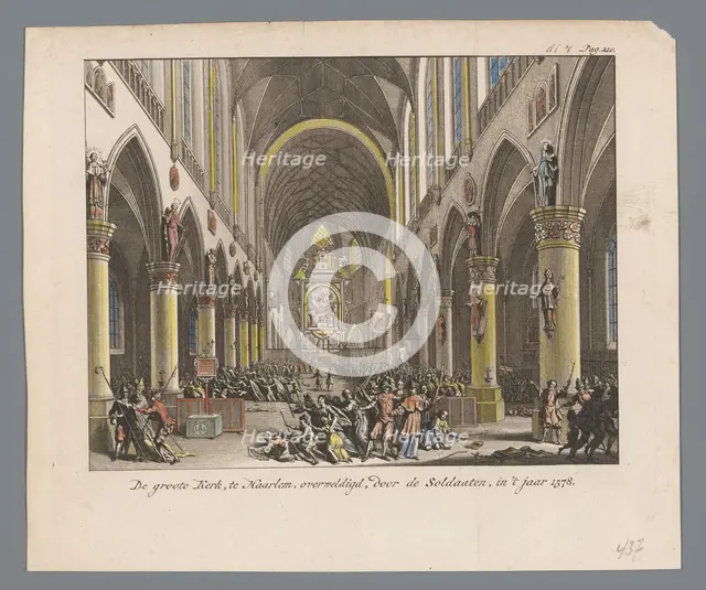Sint-Bavo church stormed by Protestants in Haarlem, 1752. Creator: Anon.
