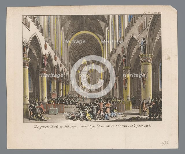 Sint-Bavo church stormed by Protestants in Haarlem, 1752. Creator: Anon.