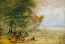 Sioux Indian Council, Chiefs in Profound Deliberation, 1832-1837. Creator: George Catlin