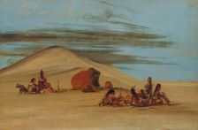 Sioux Worshiping at the Red Boulders, 1837-1839. Creator: George Catlin