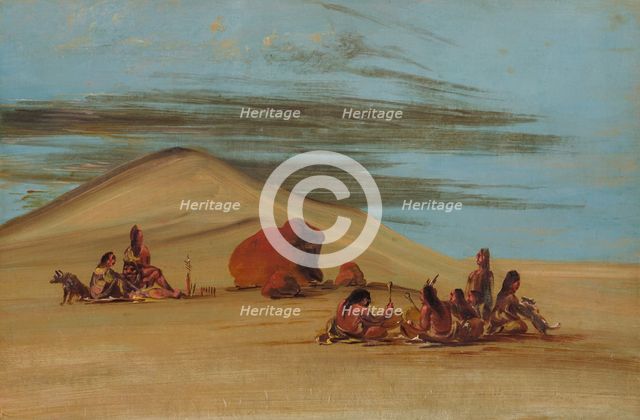 Sioux Worshiping at the Red Boulders, 1837-1839. Creator: George Catlin.