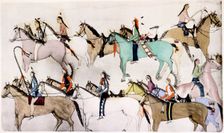 Sioux warriors at Custer's Last Stand 1876, (c1900). Artist: Adam Bad Heart Buffalo