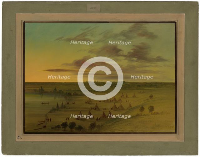 Sioux Village - Lac du Cygne, 1861/1869. Creator: George Catlin.