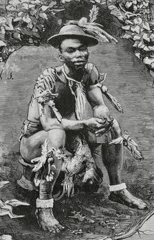 Siova-Biahome, chieftain of Musola (Boloko, South Bioko, Bioko Island), Spanish Guinea, 1883. Creator: Tomás Carlos Capuz