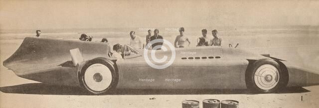 'Sir Malcolm Campbell in his new Blue Bird at Dayton Beach, Florida', 1935, (1935). Artist: Unknown.