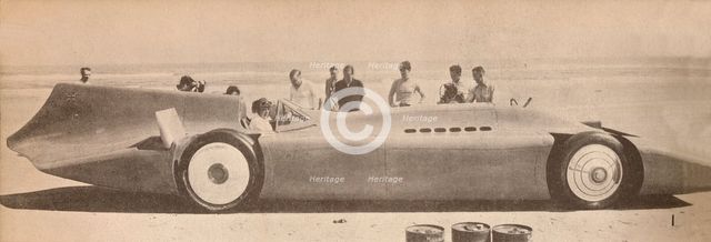 'Sir Malcolm Campbell in his new Blue Bird at Dayton Beach, Florida', 1935, (1935). Artist: Unknown.