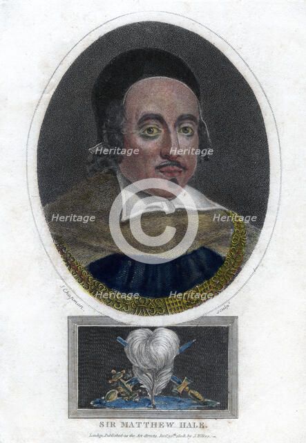 Sir Matthew Hale, 17th century Lord Chief Justice of England, (1808).Artist: J Chapman