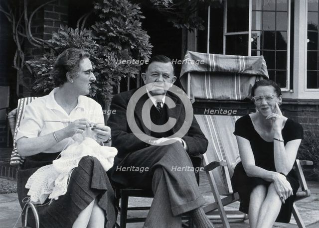 Sir Neil Hamilton Fairley and companions, 1956. Creator: Unknown.