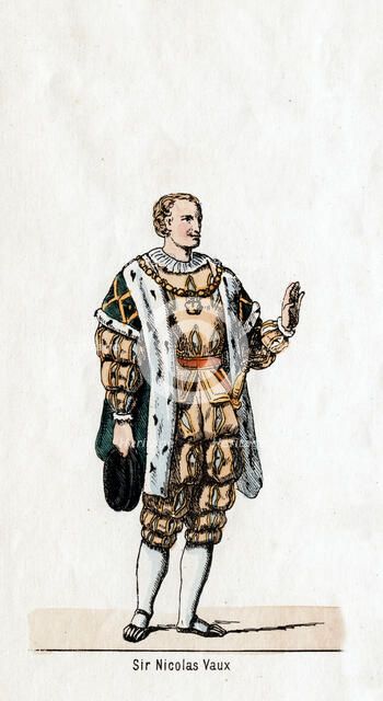 Sir Nicholas Vaux, costume design for Shakespeare's play, Henry VIII, 19th century. Artist: Unknown