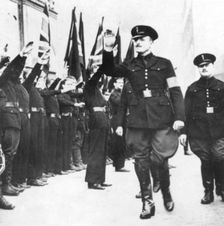 Sir Oswald Mosley on the day of the Battle of Cable Street 5th October 1936. Creator: Unknown