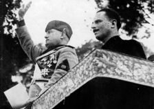 Sir Oswald Mosley with Benito Mussolini in Rome, 1933. Creator: Unknown