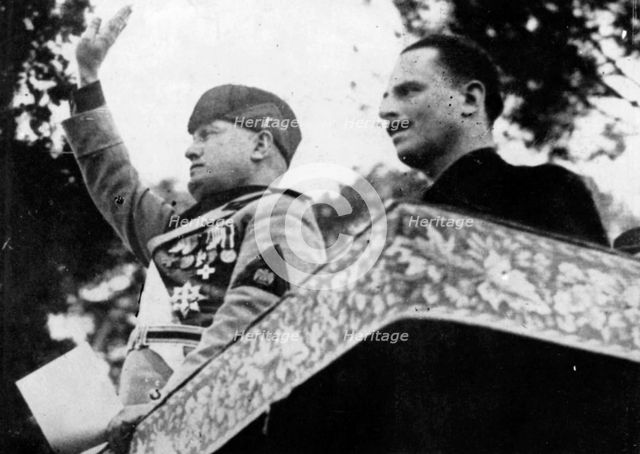 Sir Oswald Mosley with Benito Mussolini in Rome, 1933. Creator: Unknown.