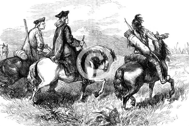 Sir Alexander Cuming on his way to visit the Cherokees, South Carolina, c1730 (c1880). Artist: Unknown
