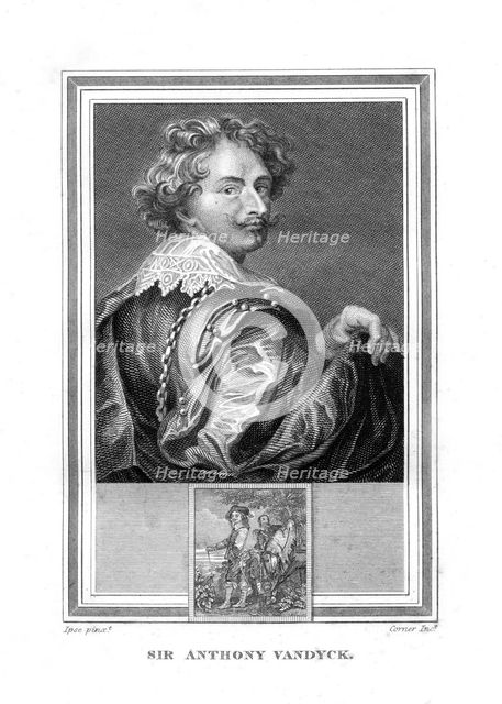 Sir Anthony (Anton) van Dyck, (1599-1641), Flemish painter, 1825.Artist: John Corner