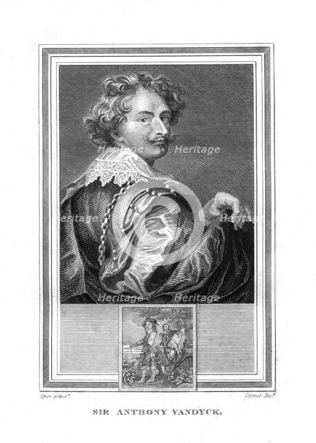 Sir Anthony (Anton) van Dyck, (1599-1641), Flemish painter, 1825.Artist: John Corner
