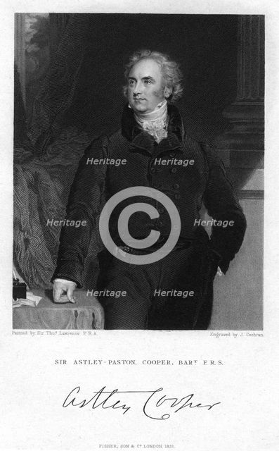 Sir Astley Paston Cooper, 1st Baronet, English surgeon and anatomist, 1831. Artist: J Cochran