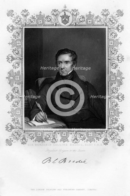 Sir Benjamin Collins Brodie, 19th century.Artist: J Brain