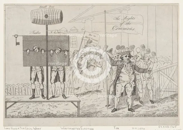 Sir Cecil Wray in the Pillory, May 7, 1784., May 7, 1784. Creator: Thomas Rowlandson.