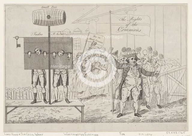 Sir Cecil Wray in the Pillory, May 7, 1784., May 7, 1784. Creator: Thomas Rowlandson.