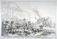 Sir Cecils budget for paying the national debt 1874. Artist: Thomas Rowlandson