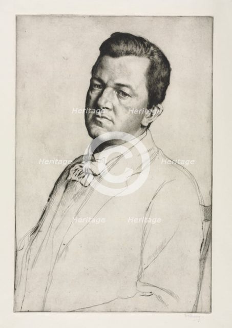 Sir Charles Holroyd, 1909. Creator: William Strang (British, 1859-1921).