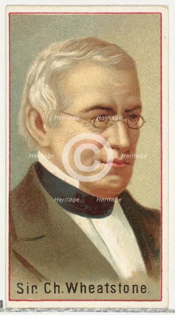 Sir Charles Wheatstone, printer's sample for the World's Inventors souvenir album (A25) fo..., 1888. Creator: Allen & Ginter.