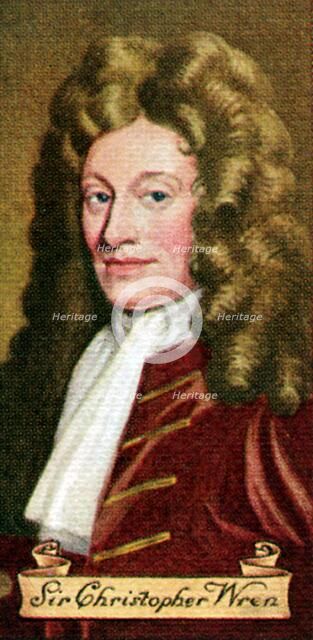 Sir Christopher Wren, taken from a series of cigarette cards, 1935. Artist: Unknown
