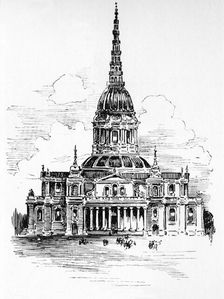 Sir Christopher Wren's Final Design for St Paul's 17th century. (1910). Artist: Sir Christopher Wren