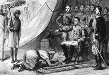 Sir David Ochterlony and the Ghoorka Messenger c1891. Creator: James Grant