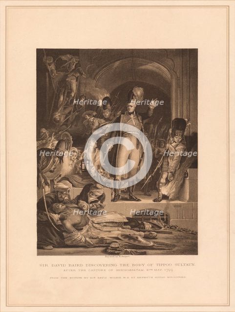 'Sir David Baird Discovering the Body of Tippoo Sultaun', 1799 (1878). Artist: M Nargert.