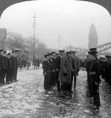 Sir Douglas Haig inspecting sailors, World War I, 1918.Artist: Realistic Travels Publishers